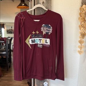Double D Ranch Maroon Graphic Top